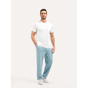   Pantalon de pyjama large pour homme, motif de Noël, en coton et soie tricotés, décontracté, sans manches, court, pour l'hiver - Product Image 3
