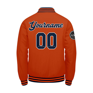 Veste universitaire en cuir et laine personnalisée MCACVJ-93 design de couple assorti avec col montant et logos brodés - Product Image 3