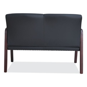 Alera ALERL2219M Sofá de recepción serie WL de 44.88 pulgadas. X 26.13 Pulgadas X 33 Pulgadas Cuero PU negro sobre marco de madera para oficina en casa - Product Image 4