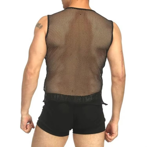 Wholesale Sexy Bodybuilding Stringer Cotton Workout Tank <b>Top</b> Men Plus Size <b>Mesh</b> Vest for Men Racerback Tank <b>Tops</b> - Product Image 2