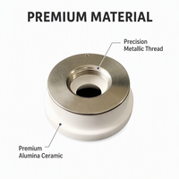 Anneau en céramique haute précision D32 H12 avec support de buse pour machine de découpe à fibre WSX/BOCI/Raytools, coupe lisse sans scories, ISO