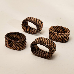 Rond de serviette en rotin de haute qualité ensemble décorations de table à manger tissage anneaux en osier pour serviettes - Product Image 1