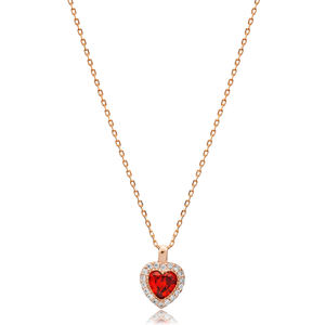 Granate CZ corazón encanto turco hecho a mano al por mayor 925 Collar de plata colgante joyería fina - Product Image 2