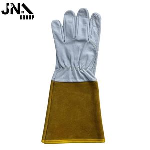 Vente en gros de fabricants de gants de soudage Tig en cuir de chèvre blanc doux pour hommes en peau de vache, argon de travail - Product Image 3