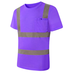 T-shirt de sécurité réfléchissant d'été pour hommes respirant à manches courtes chantier de construction manipulation de vêtements de plein air - Product Image 5