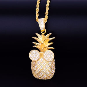 Colgante de diamante cultivado en laboratorio estilo piña Hip Hop más vendido con uso de regalo de cumpleaños de oro Real de 10 Kt DE LA India - Product Image 5