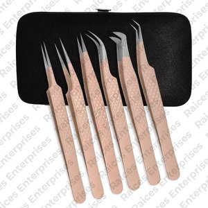Meilleur matériel ensemble de pinces à cils en acier inoxydable Top qualité logo personnalisé vente en gros ensemble de pinces à cils de haute fabrication - Product Image 2