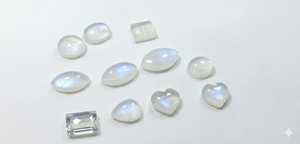 Pierre de lune de qualité supérieure, bleue, forme œil de cheval, fond plat, sculpture translucide, pierre de lune œil de cheval bleue, forme œil de cheval, fond plat - Product Image 2