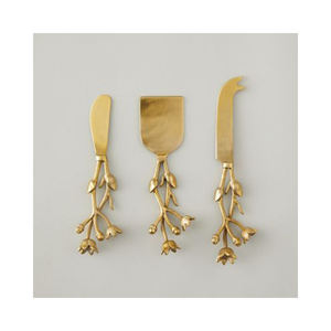 ชุดชีสขนนกสีทองดีไซน์แบบโบราณชุดชีสทำจากสแตนเลสพร้อมชุดชีสชุบทอง - Product Image 5