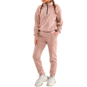 Algodón Otoño Invierno cremallera de gran tamaño de lana conjunto de dos piezas ropa de mujer Crop Top chándales Sudadera con capucha 2025 - Product Image 4