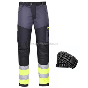 Ropa de trabajo de alta visibilidad para hombre, pantalones de trabajo de seguridad reflectantes con múltiples bolsillos, transpirables y resistentes a desgarros para construcción y mecánica - Product Image 4