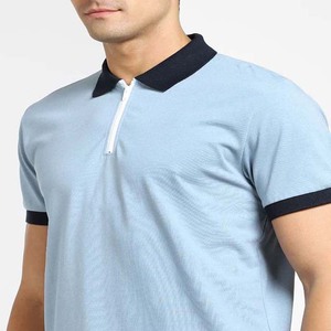 Polo grande taille en coton de style décontracté de qualité supérieure respirant séchage rapide hommes coupe ajustée T-shirts polo à manches courtes demi-fermeture éclair - Product Image 5