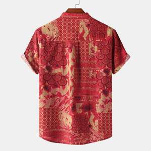 Calidad Premium al por mayor antiarrugas transpirable Casual Slim Fit hombres camisas de alta calidad Hawaii manga corta verano camisa ODM - Product Image 3