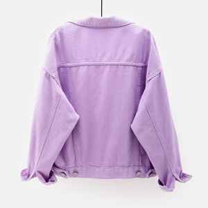 แจ็กเก็ตยีนส์โอเวอร์ไซส์สำหรับผู้หญิงแจ็กเก็ตผ้าฝ้าย12.75ออนซ์สีฟ้าอ่อนสไตล์วินเทจออกแบบได้ตามต้องการ - Product Image 6