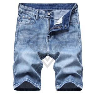Vente chaude High Street Meilleure Mode Taille Élastique Hommes Short En Denim De Haute Qualité Conception Personnalisée et Logo Imprimé Hommes Short En Denim - Product Image 1