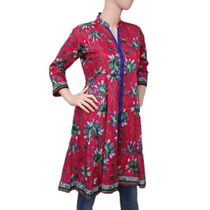 Kurti en coton imprimé pour femme - Rose - Product Image 1