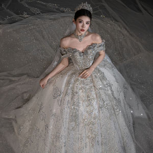 Vestidos de Novia Jancember GT135 con Lentejuelas Brillantes y Cristales, Estilo Imperio - Product Image 3