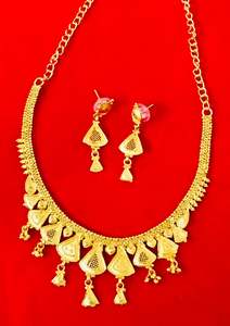 Ensemble de bijoux vintage de Dubaï plaqué or 24 carats boucles d'oreilles bracelets peignes broches en cuivre avec diamant pour cadeau Bulgarie Turquie - Product Image 2