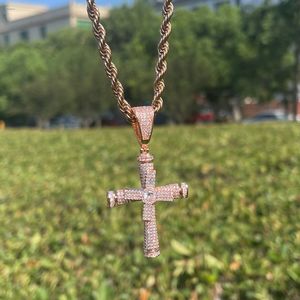 Bling Lab Grown Diamond <b>Cross</b> Pendant <b>Necklace</b> 925 Sterling Silver Iced Out Luxury Hip Hop Pendant For <b>Men</b> - Product Image 2