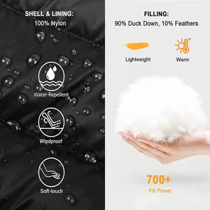 Doudounes brillantes, manteau d'hiver imperméable, capuche épaissie et brillante, veste personnalisée en duvet d'oie pour hommes, vente en gros pour hommes - Product Image 6