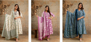 Vente en gros de vêtements de fête indiens pakistanais Salwar Kameez en coton imprimé Kurti Bottom Dupatta Catalogue complet disponible Tarifs de gros - Product Image 4