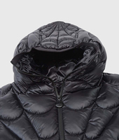 Veste matelassée tendance en toile d'araignée pour homme, noire, brillante, à capuche, manteau d'hiver, streetwear Y2K, vente en gros personnalisée, vestes matelassées pour homme