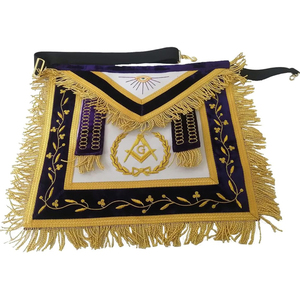 Masonic Regalia Freemasons Bordado a mano Bullion Trabajo Delantal Master Masons Vestido completo - Product Image 1