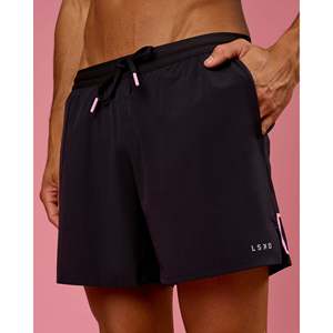 BCAM Pace 5 Lined <b>Running</b> <b>Short</b>-Black XXL Sporty Gym Basketball <b>Shorts</b> with Elastic Waist and Logo Print - Product Image 3