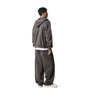 Conjunto Deportivo Unisex de Dos Piezas con Cremallera, Logotipo Personalizado, Talla Grande, 100% Algodón, Estilo Urbano - Product Image 2