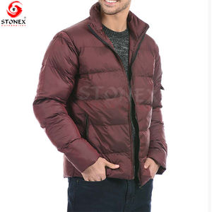 Vente en gros de vêtements d'extérieur en toile surdimensionnée pour hommes, veste bouffante avec rembourrage en duvet bulle, optez pour l'OEM en coton uni pour l'hiver - Product Image 4