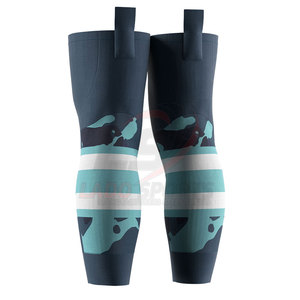 2024 calcetines de hockey sobre hielo profesionales Unisex de alta calidad de alta tripulación Color sólido con logotipo personalizado patrón de impresión de alta calidad - Product Image 2