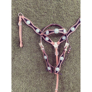 Diseño personalizado Headstall & Breast Collar Set Premium cuero ligero tendencia diseños temporada caballo tachuela superventas - Product Image 5