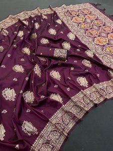 Sari en soie douce Zari, directement de l'usine, pour mariages, festivals, fêtes et occasions spéciales, disponible au prix d'usine - Product Image 3