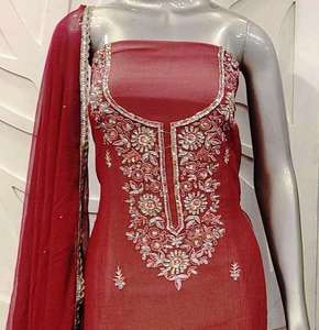 Designer moderne non cousu brodé à la main beaux costumes de qualité supérieure style traditionnel indien à la mode - Product Image 3