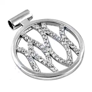 925 Silver Cubic Zirconia Pendant for Women 18K <b>Gold</b> Plated Fashion Jewelry with <b>Number</b> Pattern and 18K Plating Color - Product Image 3