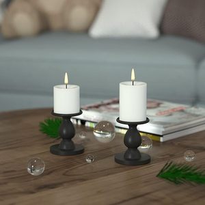 Top Vente Bougeoir En Fer Revêtement En Poudre Noire Meilleur Accent Maison et Vaisselle avec Thème De Noël - Product Image 1