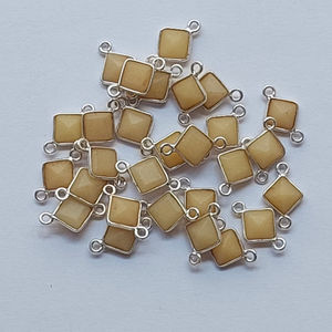 Pendentif à breloque Aventurine jaune fait à la main en argent Sterling 925 pierre précieuse Aventurine jaune Bracelet à bricoler soi-même résultats de bijoux - Product Image 2