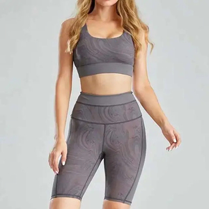 Diseño personalizado ropa de gimnasio de las mujeres de dos piezas Legging y sujetador Set Venta caliente Mujeres Yoga Set Ropa deportiva Sexy Fitness Yoga Set - Product Image 6