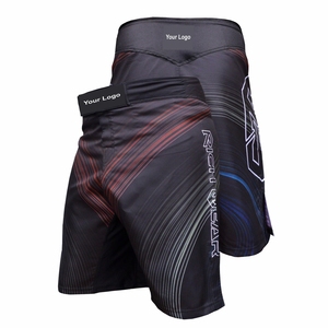 Short de boxe MMA de conception personnalisée de haute qualité Short d'entraînement moyen écologique à motif solide anti-rides pour les combats sportifs BJJ - Product Image 2