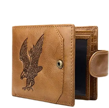 Men Wallet Top Grain Leather Wallet for Men Ultra Strong Stitching Handcrafted Leather RFID Blocking Extra Capacity Bifold Walle