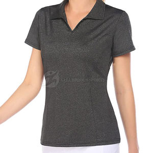 Camiseta de polo de Verano de la mejor calidad para mujer, diseño impreso personalizado, estilo informal de algodón alto, teñido liso en talla XL de punto - Product Image 2