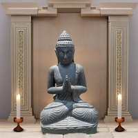 Statue de Bouddha en Terrazzo Faite à la Main de Haute Qualité, Style Prestige Moderne, Surface Lisse, Utilisation Intérieure/Extérieure, Église, Villa