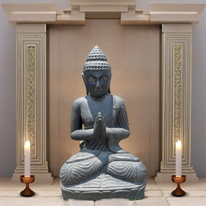 Estatua de Buda de Terrazo Hecha a Mano, Moderna y Religiosa, de Prestigio, Superficie Lisa, 1 Año de Garantía, para Uso en Interiores/Exteriores, Templos, Hoteles, Jardines - Product Image 1