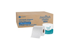 Papier toilette gaufré Angel Soft Professional Series Premium 2 plis, 4" x 4.05", 450 feuilles/rouleau, 40 rouleaux/caisse (16840) - Product Image 6