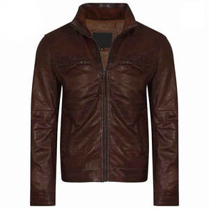 Última llegada de diseño personalizado al por mayor de cuero de calidad superior para los hombres de estilo con chaqueta de cuero de bombardero para los hombres chaqueta de motorista - Product Image 3