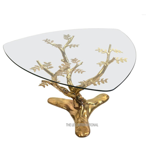 Mesa de centro de 3 niveles de buena calidad, muebles decorativos para sala de estar o dormitorio, mesa de centro con marco dorado - Product Image 5