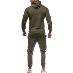 Ensemble de survêtements 2 pièces athlétiques pour homme, survêtement de jogging léger à fermeture éclair avec logo sur le devant, équipement de course à pied décontracté - Product Image 2