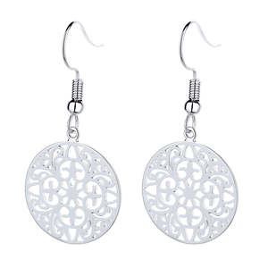 Orecchini Pendenti in Argento Sterling con Placcatura in Oro, Design Filigrana, Trendy, Religiosi, Classici, Regalo per Matrimoni e Feste, con Perle e Diamanti - Product Image 1