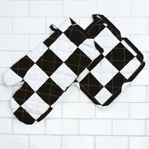 Recycled Cotton <b>Oven</b> Mitts <b>with</b> <b>Silicone</b> printed Pot Holders for Cooking Microwave Baking Home Food Protection for Restaurants - Product Image 2