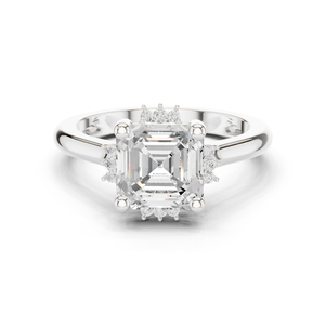 Bague de fiançailles en argent sterling 14K avec motif de halo - Product Image 3